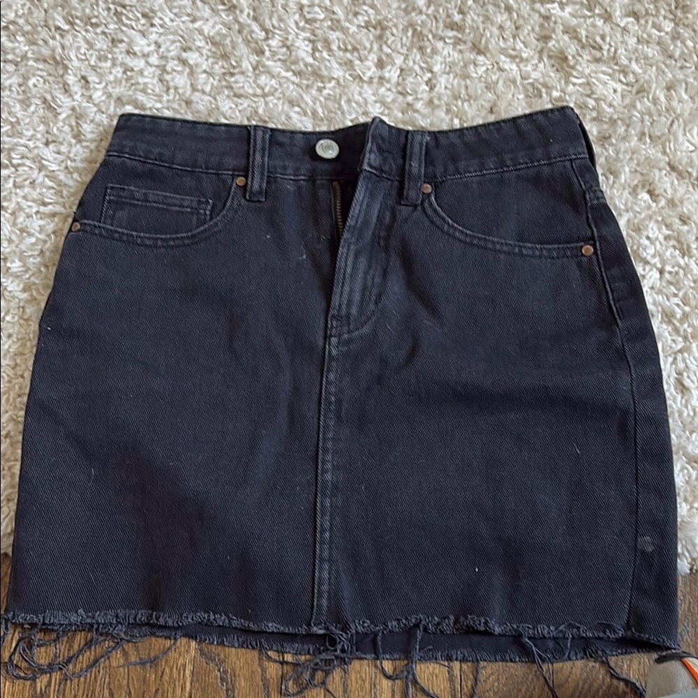Black Denim Skirt